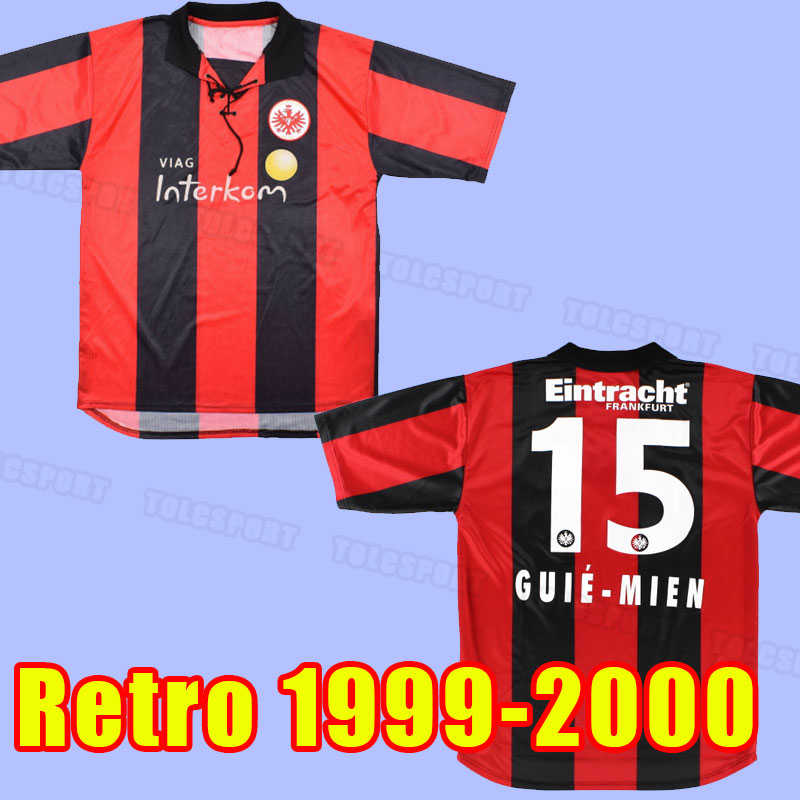 

CUSTOM 1999 2000 Eintracht Frankfurt retro soccer jerseys vintage classic 99 00 football shirt Fjortoft Heldt Yang Chen Salou Guie-Mien