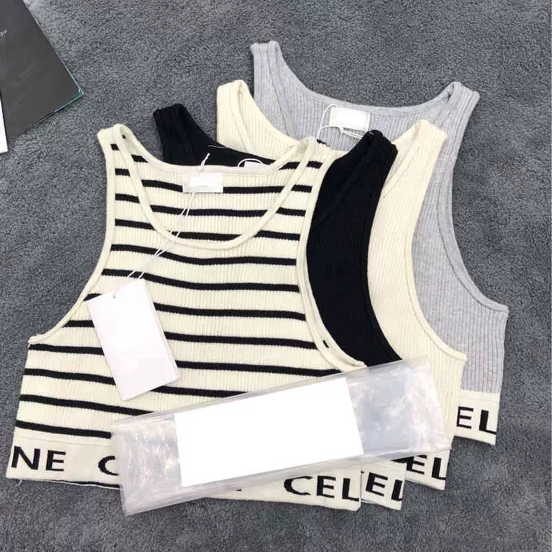 

Women's Tops Tees fashion Tanks Camis spring and summer elastic sports leisure bottoming vest Stripe Black Gray apricot, Red