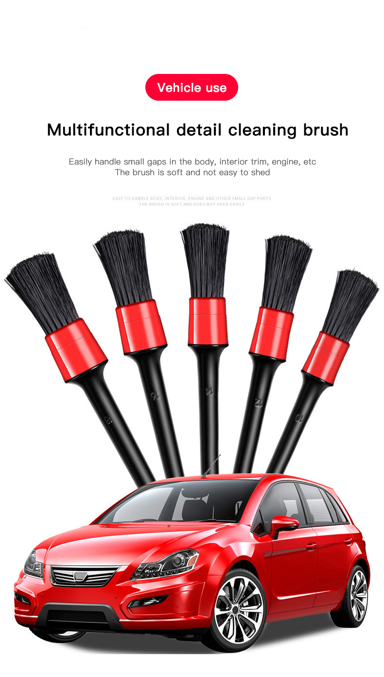 

New Car Detail Cleaning Brush 5 Different Sizes Car Detailing Brush Set for Cleaning Car Interior Air Vent Automotive Brushes Kit