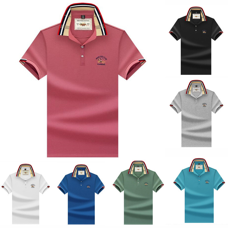 

2023 Summer Men's Tee Polos black & White color Classic Embroidery fashion 100% cotton Casual breathable T-shirt summer tops clothing, Customize