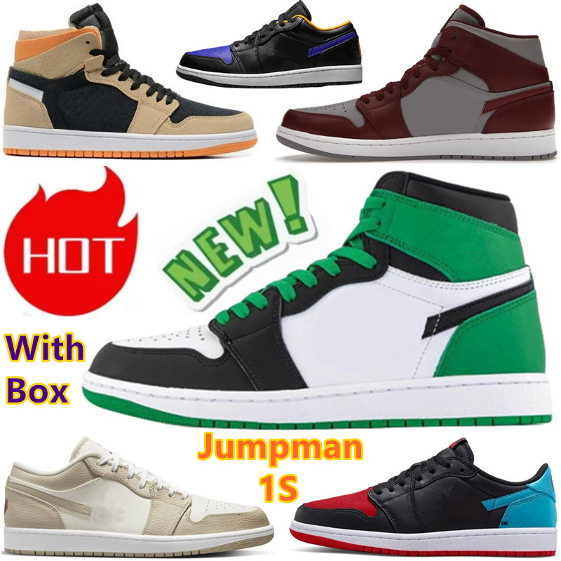 

Basketball Shoes 1s High Reverse Laney Lucky Green Bordeaux Satin Red Skyline Sneakers 1 Low Unity Dark Concord Mocha Panda SNKRS Day Sail Rattan Mens Womens Trainer, 1s high tokyo