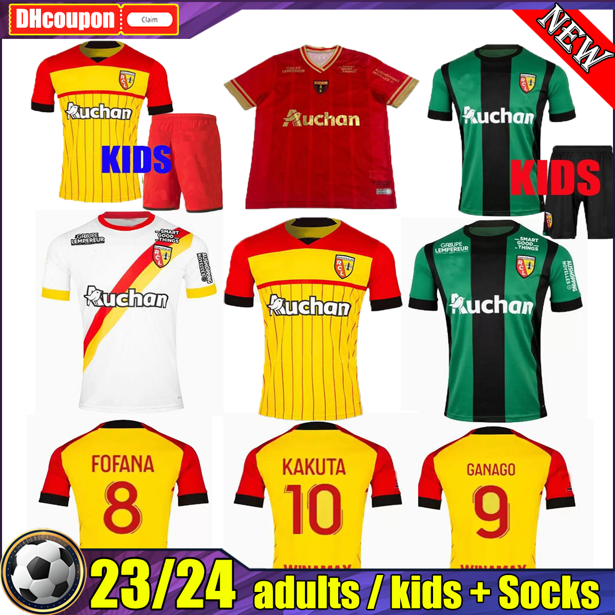 

GANAGO KAKUTA 2022 2023 RC Lens soccer jerseys top home away Gradit Fortes Perez GANAGO SOTOCA FOFANA GRADIT 22 23 men kids kit socks football Shirts Tracksuit, 18