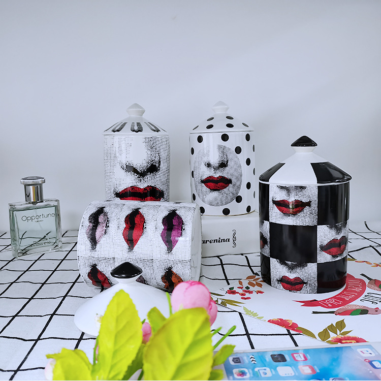 

Scented Candle Ornament Storage Bottles Jars Gift Candle Cup Ceramic Candle Holder Modern Art Ornaments Ceramic Storage