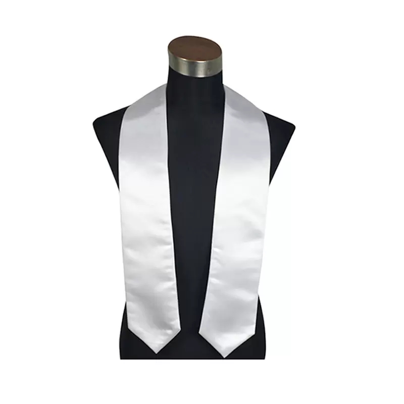

Sublimation Blank Graduation Tie Stoles Home Textile Grad Senior Student V-neck Logo Printing For Students, White