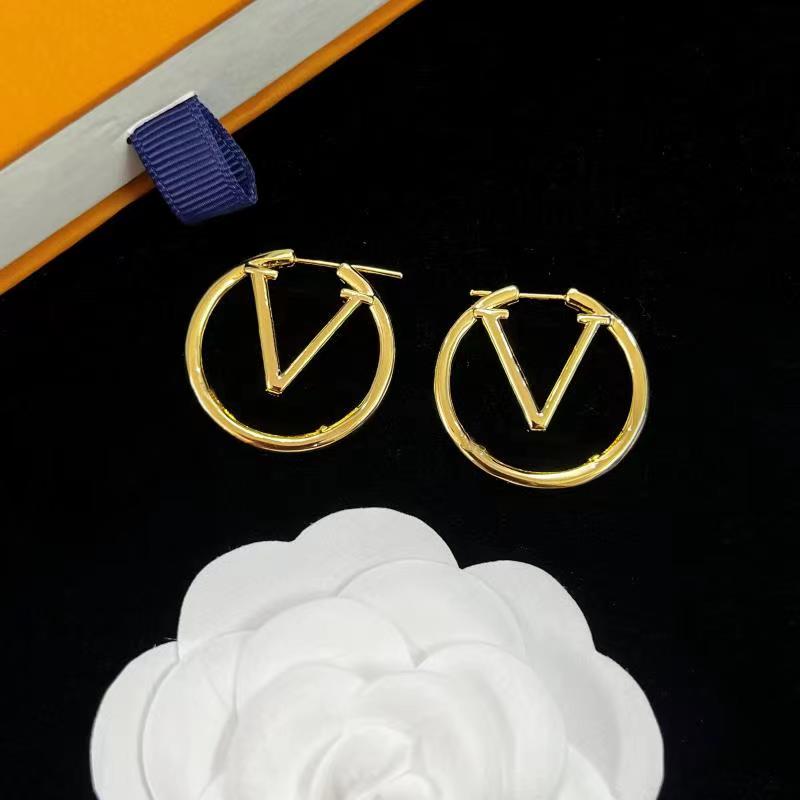 

fashion stud Womens Premium Gold Earring Designer Stud Earrings Luxury Brand Letter Design Earrings classic Jewelry large ciecle Top star symbol Hip hop
