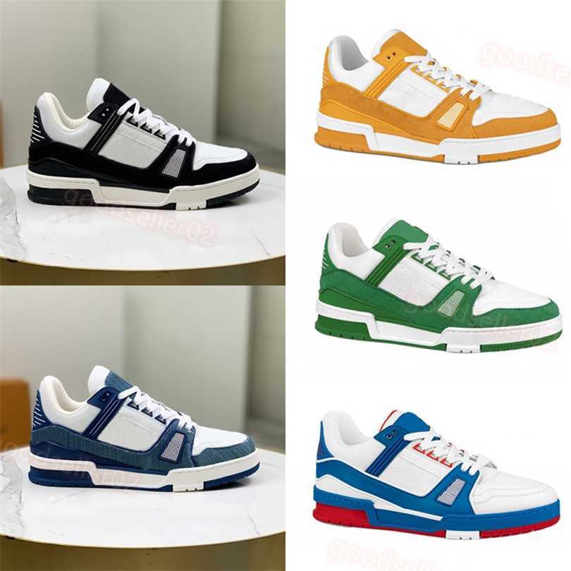 

Luxury Mens Casual Shoes Fashion Womens Embossed Trainer Sneaker Green Denim Sky Blue White Grey Pink, 02 green denim