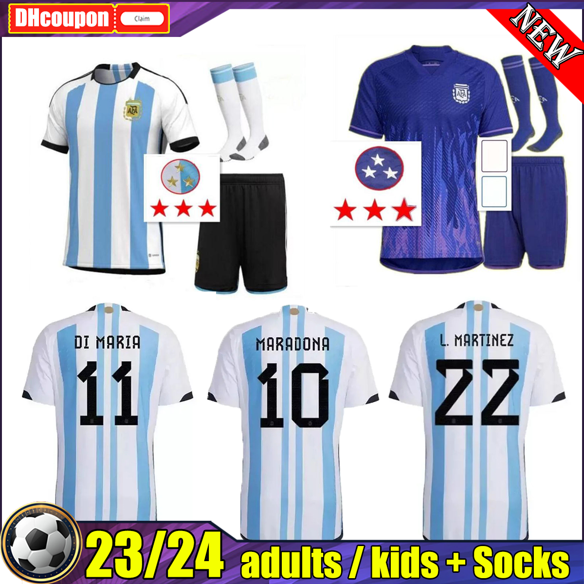 

MARTINEZ 22 23 Argentina soccer Jerseys 2022 2023 Lanzini KUN J. Correa LO CELSO AGUERO TAGLIAFICO DYBALA Camisetas De Futbol men kids kit socks top thai quality, 04