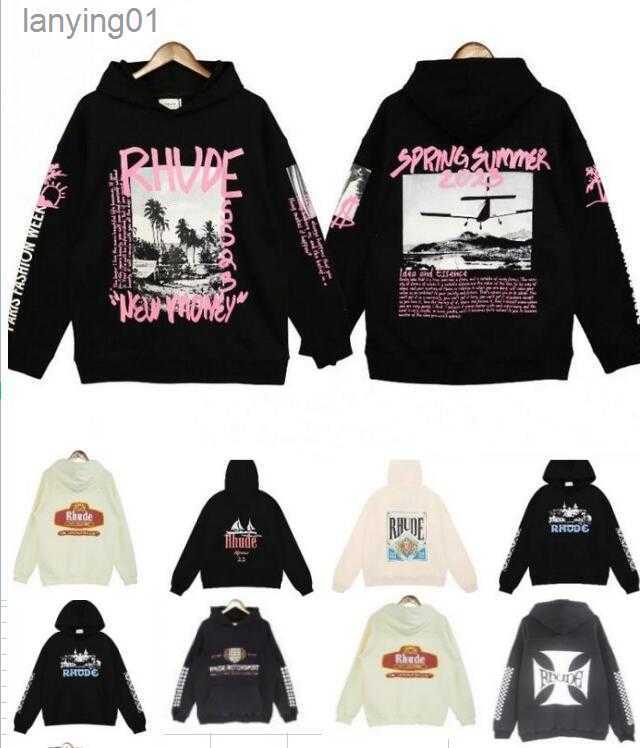 

Mens Rhude Hoodies High Street Line Butterflies Wash Do Old Hoodie Designer Sweatshirts Man Long Sleeve Woman Pullover, Postage subsidy