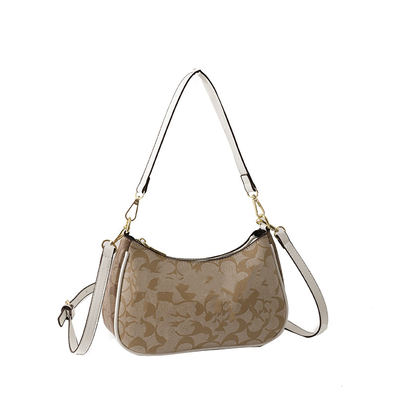 

Women's Day Packs fashion teri chain underarm bag Old flower matching cowhide mahjong bag grils One shoulder cross shoulder half moon bag 25x15x8cm, Blue 808