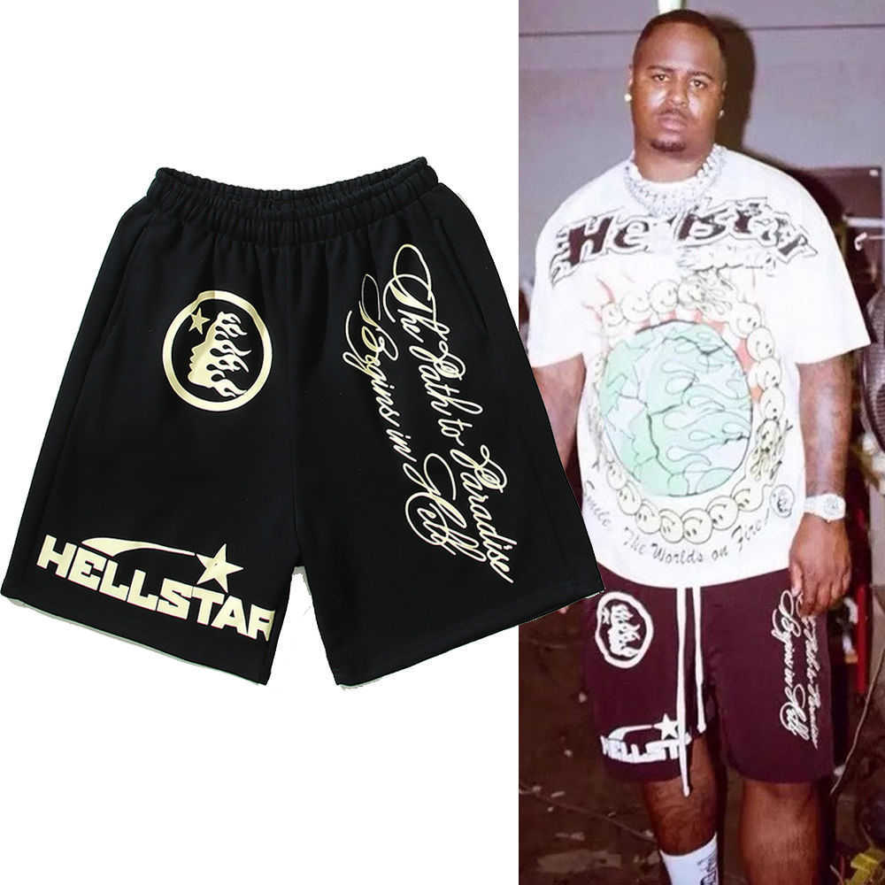 

Mens Shorts Hellstar Designer Men Swim Gym Short Trousers Summer Breathable Fashion Streetwears Quick Drying Sports Running Jogging Casual Luxury Board Shorts DH, Black