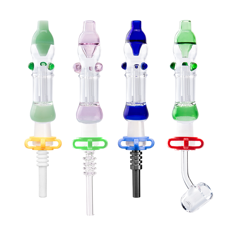 

Love_e_cig CSYC NC015 Hookah Bubbler Smoking Pipe 10mm 14mm Quartz Ceramic Nail Clip About 4.84 Inches Tube Spill-proof Glass Water Bongs Dab Rig Pipes