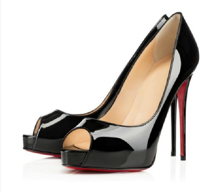 

Red Bottomed Christians Designer Classic Peep Toes Patent leather High Heels Shoes Party Dress Shoes Wedding Shoes heels womans red so aZt