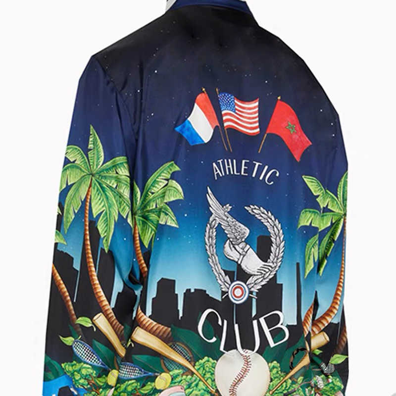 

23SS Casabblannca Tennis club Shirts Man Women Fashion Summer Beach Vacation Long Sleeve Hawaii FZCS206, As pics