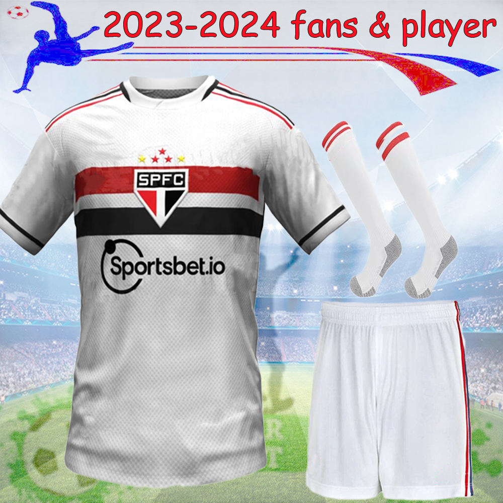 

23 24 Sao Paulo fc soccer jerseys LUCIANO 2023 kids kit Arboleda Rafinha Calleri ALISSON PABLO MAIA pele eterno home football shirt, 23/24 home kids kit