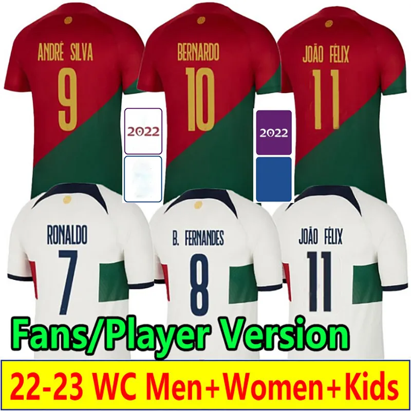 

2022 BERNARDO FERNANDES soccer jerseys VITINHA JOAO FELIX CANCELO football shirt ANTONIO ANDRE SILVA RUBEN NEVES N. MENDES PEPE Portuguese W, Fans 22-23 away +patch