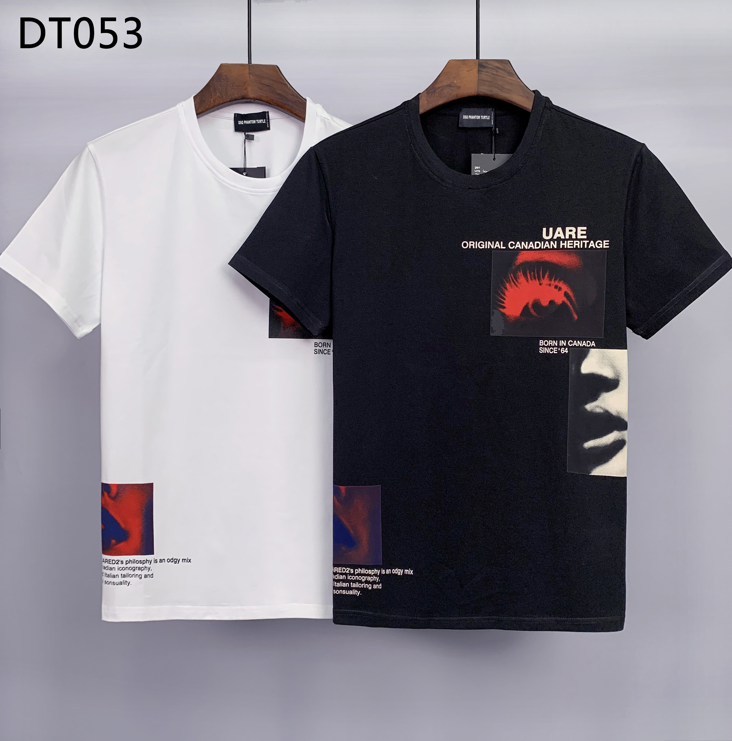 DSQ PHANTOM TURTLE Men's T-Shirts Mens Designer T Shirts Black White Back Cool T-shirt Men Summer Fashion Casual Street T-shirt Tops Plus Size