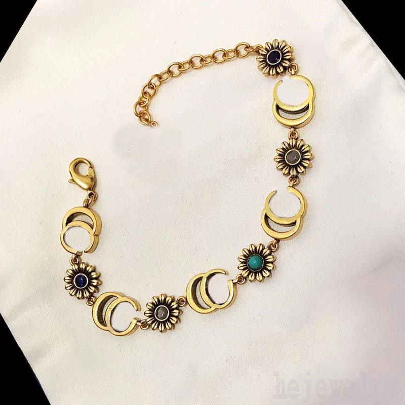 

Personality daisy pulsera designer bracelets woman christmas gifts g double girls trend tiktok letters jewelry white rhinestone beads