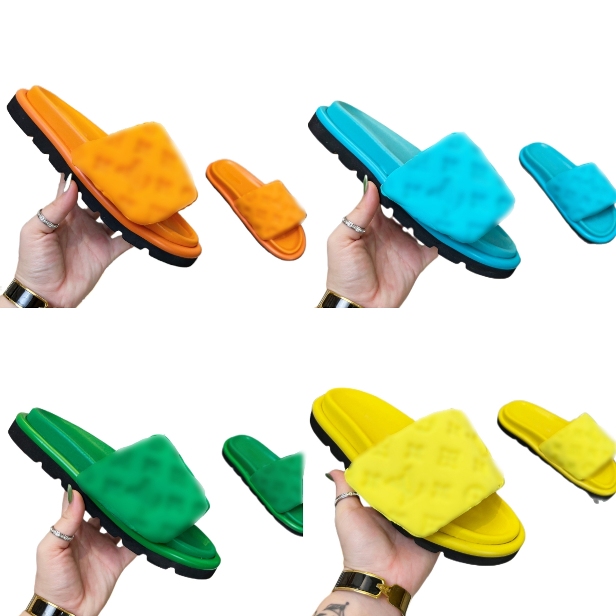 

Designer Man Embossed Slippers summer Women Pillow slider Flat Foam Sandals Comfort Beach Pool Sliders Skin Leather Sexy Ladies Scuffs Shoes With Original Box 35-47, 12