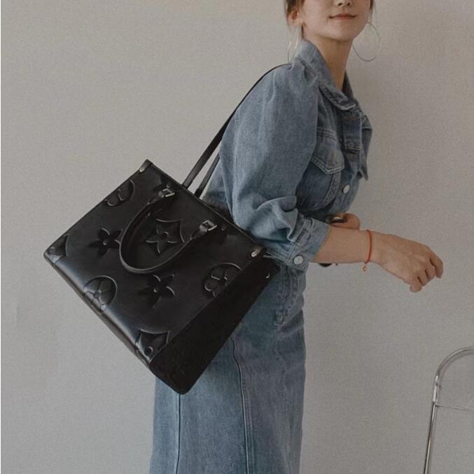 

luxury Shoulder Bag designers Handbags Purses Brown flower Women Tote Brand Letter Genuine Leather Bags crossbody bag shopping onthego, Black