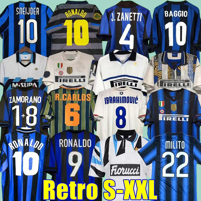 

Retro Soccer jersey finals 2009 MILITO SNEIJDER ZANETTI Milan Eto'o Football 97 98 99 95 96 03 Djorkaeff Baggio ADRIANO 10 11 07 08 09 BATISTUTA Zamorano RONALDO InTErS, 98 99 home ucl