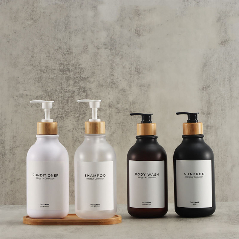 Wholesale Bath Tools 300ml 500ml PET Liquid Soap Dispenser Matt Color Shower Gel Shampoo Pump Press Bottles Bathroom Supplies-image-848375085