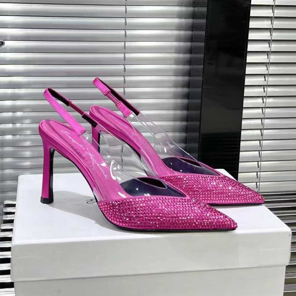 

Rhinestone decoration dress shoe evening shoes Real silk pumps women sandals fashion pointed toes stiletto heels Luxury designers factory footwear 35-42 with box, Black