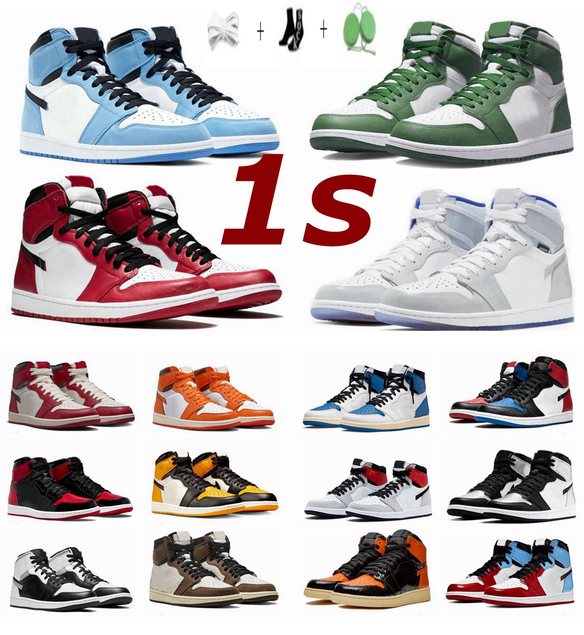 

Jumpman 1s men women Basketball shoes Black White Heritage Bred Patent University Blue Hype Royal Dark Mocha Shadow Mens Trainer Sports Sneakers shoe