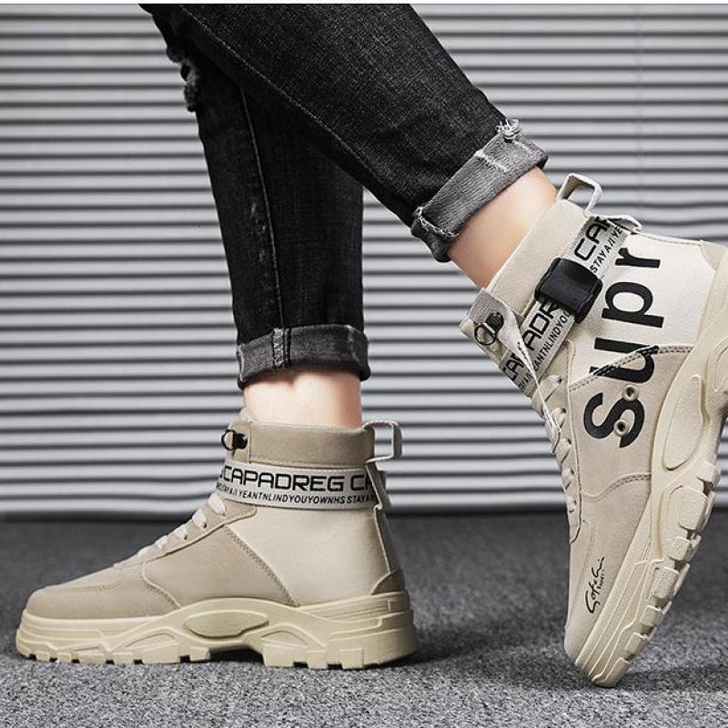

Boots Men Autumn Personality Fashion Casual Hightop Tooling Winter Shoes British Canvas safety shoes 230309, Plus velvet