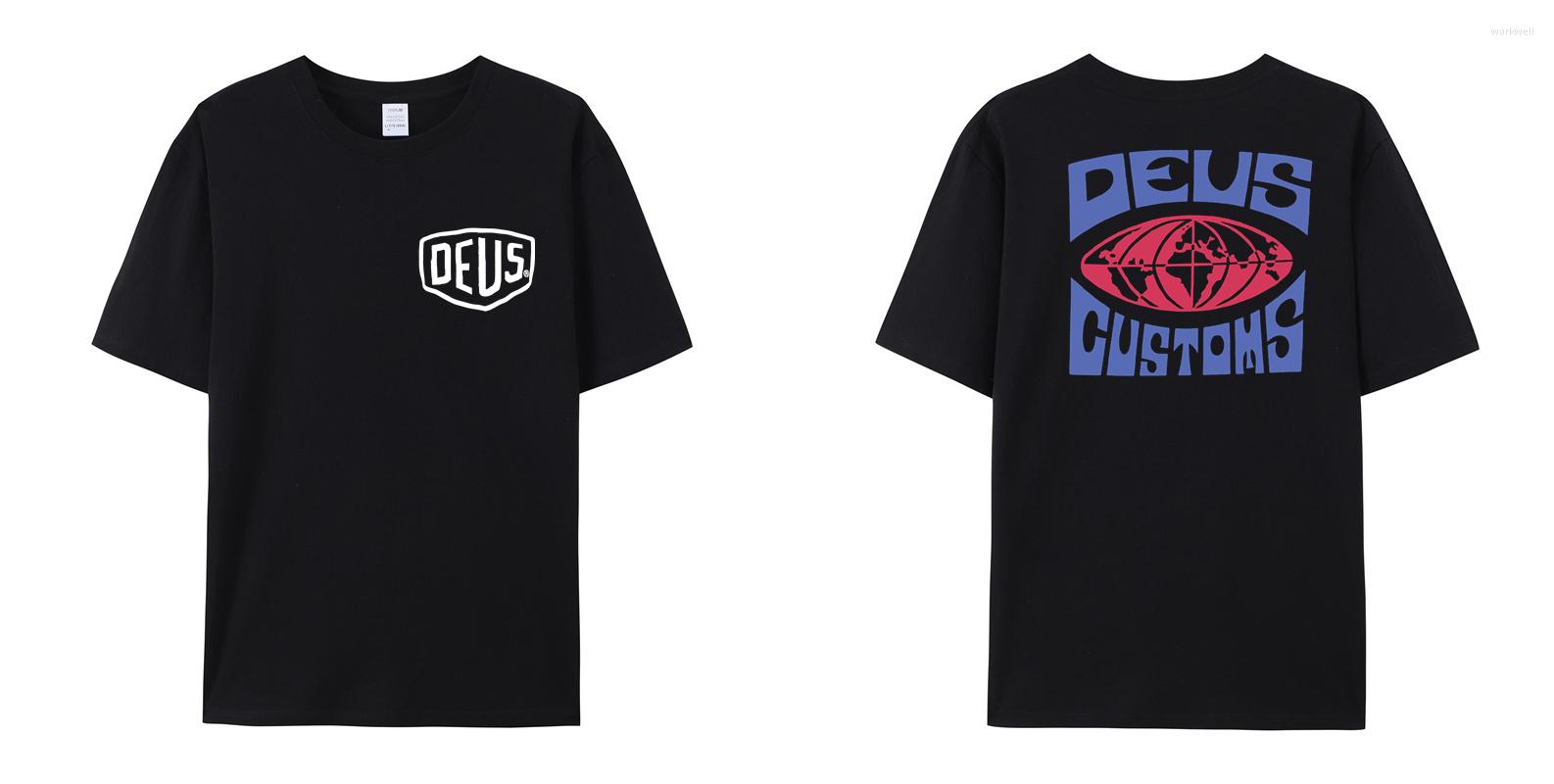 

Men' T Shirts Deus Men Shirt 2023 Novelty Short Sleeve O Neck Cotton Casual Top Tee Plus Size Fashion Ex Machina, White