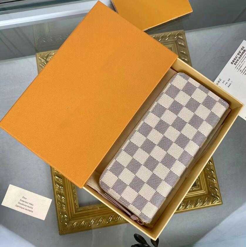 

Fashion designer zippy wallets luxurys Men Women leather bags Clemence Wallet Classic Letters coin Purse Handbags W/Box Plaid card holder N61264 N41660