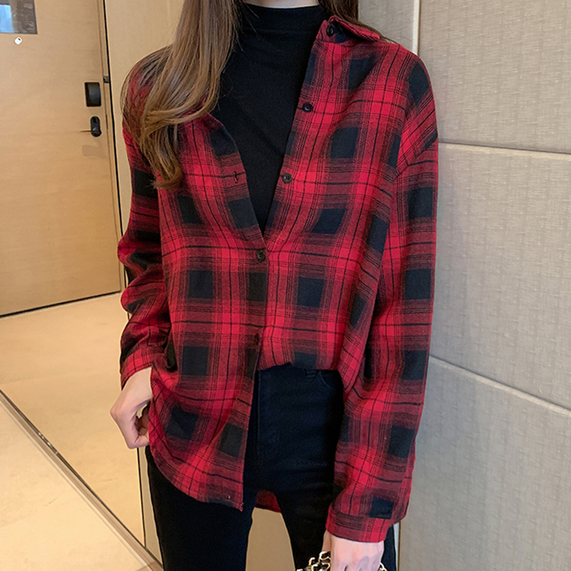 

Women's Blouses Shirts Blusas Camisas Mujer Casual Plaid Shirt Women Tops Pockets Blouses Fashion Blouse Office Long Sleeve Shirts Vetement Femme 230309, 7025-white