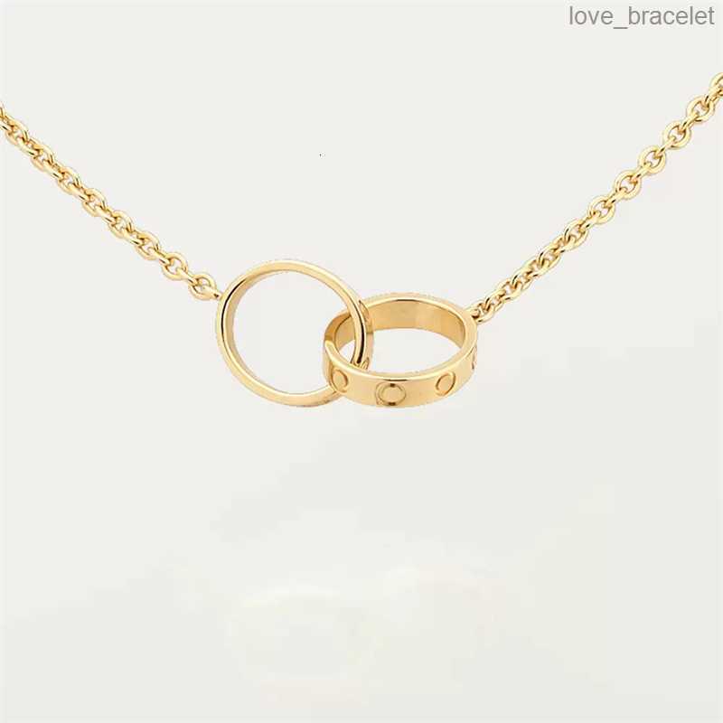 

Fashion Classic Design Pendant Love screw cap Necklace for men women double Loop ring full cz two rows diamond pendant Jewelry Collares