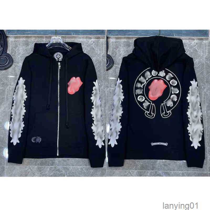 

Mens Loose Chromes Brand Sweatshirts Classic Ch Designer Hoodie Sanskrit Print Luxury Zipper Jacket Pullover Hooded Tops