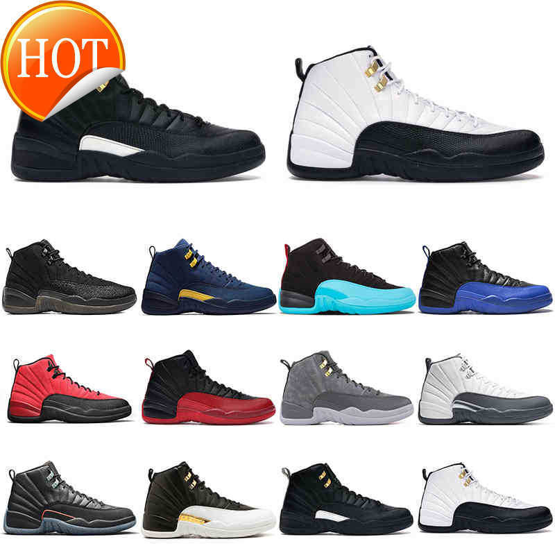 

11 2022 men basketball shoes jumpman 12 Dark 12s Blue Stone Michigan Game Royal University Gold mens trainers outdoor comfortable, Flu game