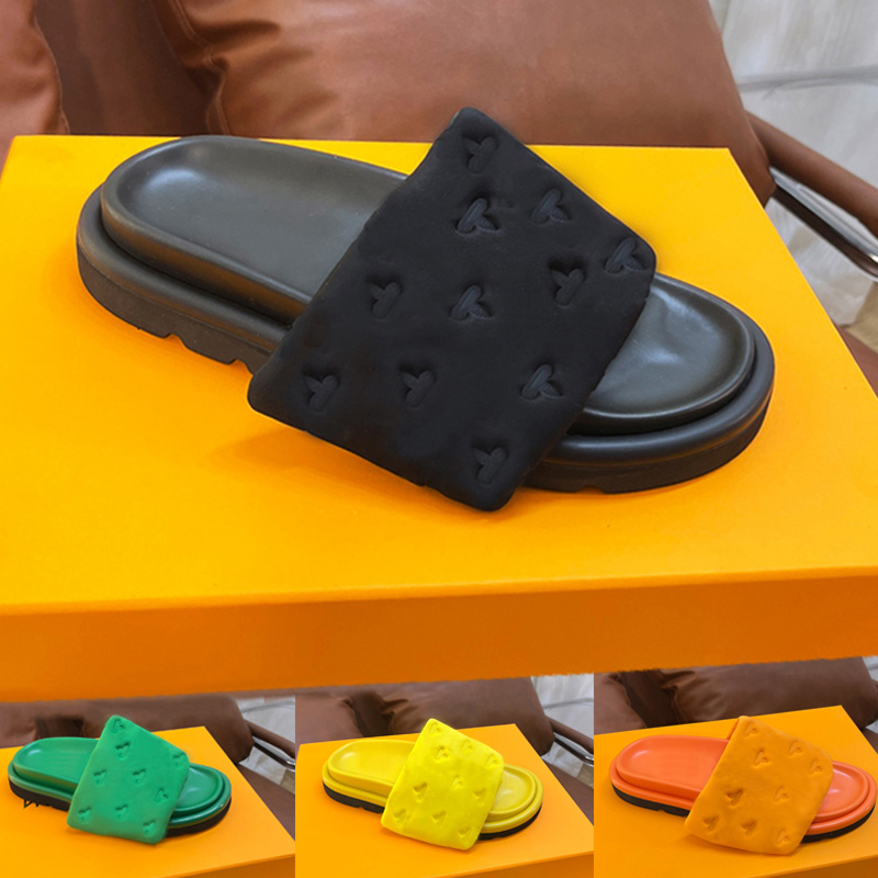 

Beach slippers men Summer SHoes Lazy Designer slipper Cartoon Big Head flops leather mens shoe Slides Hotel Bath women shoes Lady Sandals Large size 35-42-43-45 With box, Green [velcro]