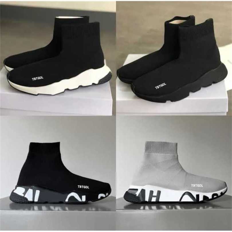 

2023 Men Socks Shoe Stretch Trainer Designer Sneakers Men Knit Mid-top Trainer Sock Sneakers High Quality Casual Shoes Runner Shoes 36-46 With Box NO017, B-2