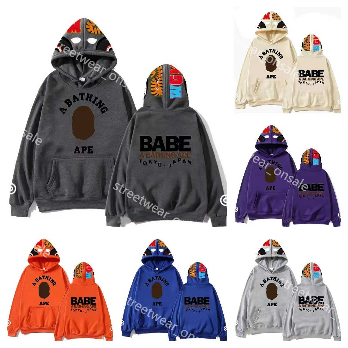 

Bpe Designer Ape Hoodies for Men Babe Solid Color Shirts Streetwear Black Hoodie Boys Cool Fashion Couple Lovers Top Clothing D10, 13
