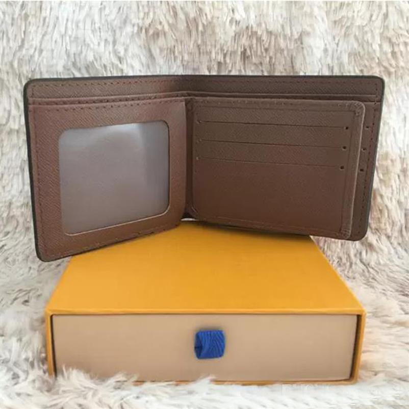 

2022 High quality billfold Wallet Paris Plaid Style Designers Mens Wallet Women Purse Luxury Wallets handbag With box dust bag2670, Blackflower