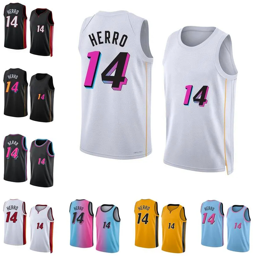 

Basketball Tyler Herro Jersey 2022-23 season blue white black men women youth city jerseys 14 S-XXL, With logo2