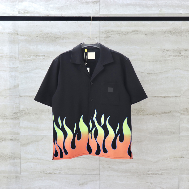 

23ss Europe T Shirt Summer Tee high street Casual Men Women Plus Size Fire Short Sleeve Tshirt Shorts Running Bottoms Tracksuit Set, Black shorts