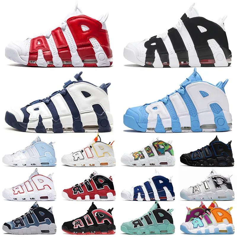 

Quality Uptempos Basketball Shoes Men Women more ptempo Peace Love Scottie Pippen sneakers Black University Blue UNC Bulls Hoops Pack Cargo Khaki Gym Red Sports, Box