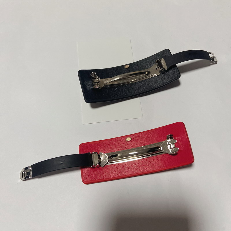 

Party gifts fashion black and red sheepskin texture hair clip one word clip popular head accessories in European and American countries