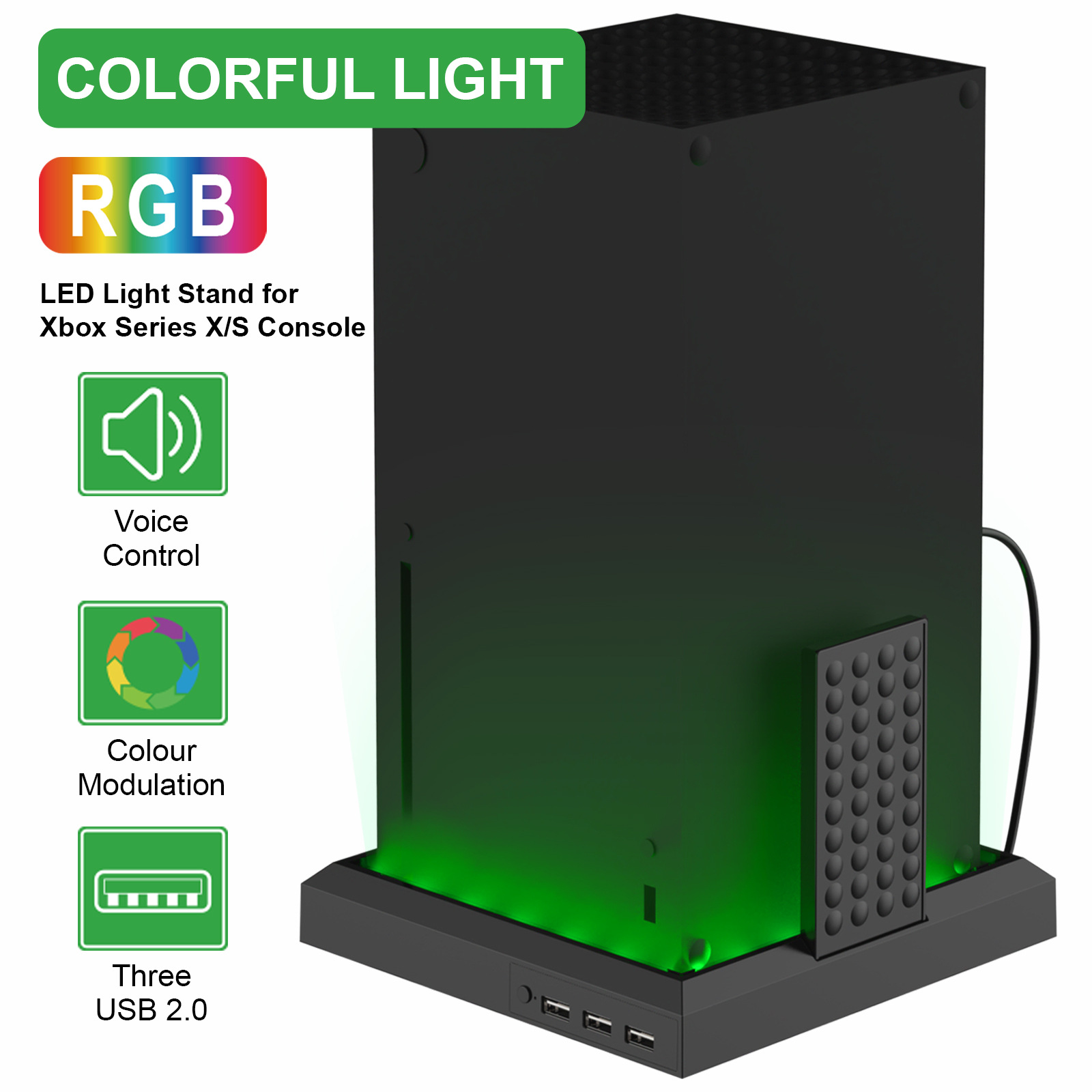 

RGB LED Light Stand for Xbox Series X S Console Changing Lights DIY Decoration