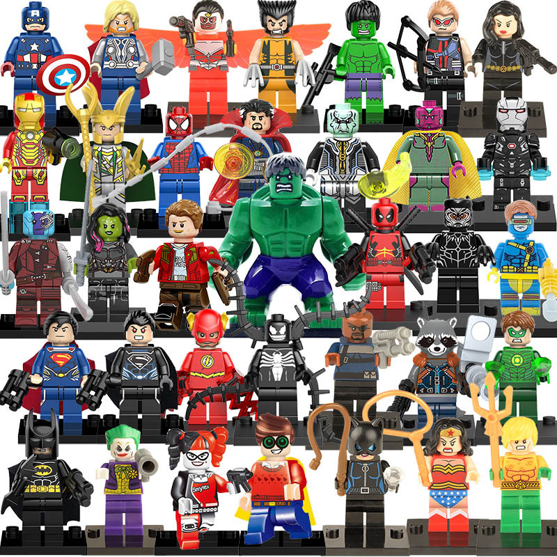 

35Pcs/Lot Building Blocks The Minifig Factory Super Heroes Anime Movie Mini Figures Toys with Accessories Gift for Kids