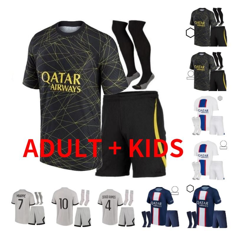 

2022 2023 psgs Paris soccer jerseys MBAPPE GANA SERGIO RAMOS VERRATTI 22 23 MARQUINHOS KIMPEMBE WIJNALDUM DI MARIA KEAN football tops men shirt adult kids kit