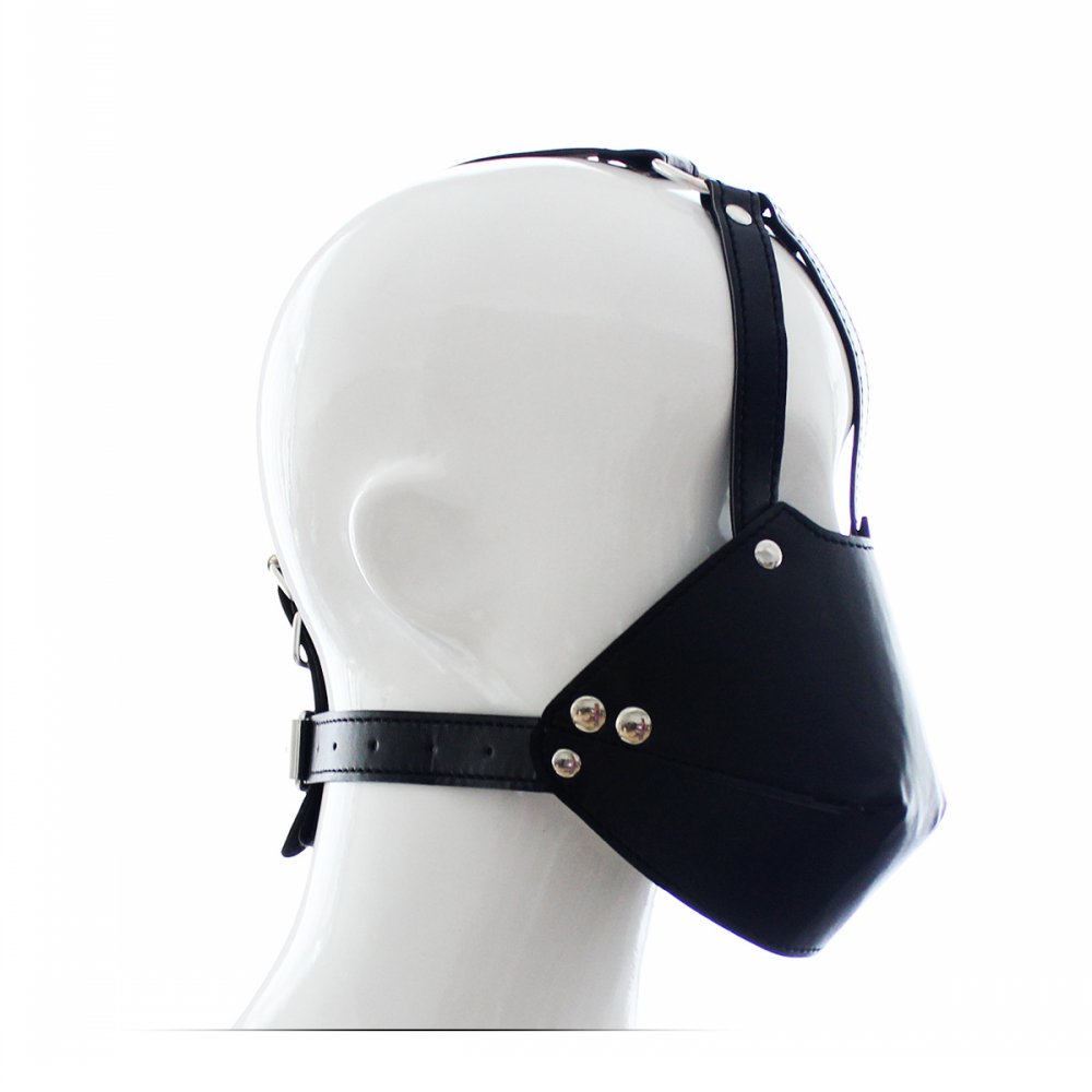 BDSM Bondage Harness Hood Mask with Hard Ball Mouth Plug Ball Gag for Fetish Restraint Game Adult Pleasure Sex Toys