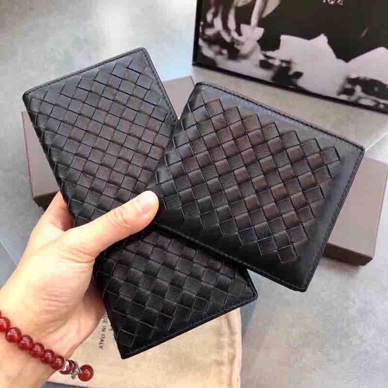 

Fashion Woven Women Wallets Mens New Designer Money Bag Designers Wallet Womens Letters Fold Purse Pocketbook Men D2303092F, Black-2