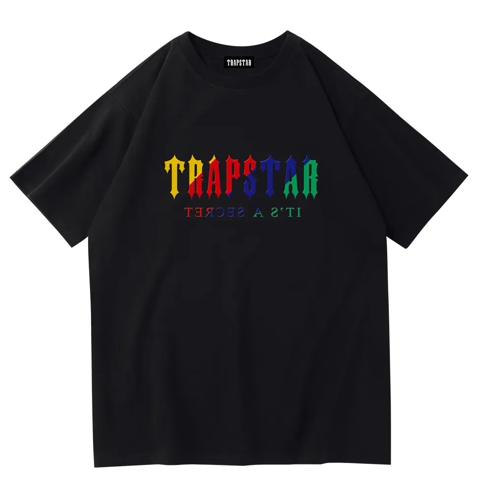 

Trapstar Men's Designer New T-shirt Letter Driving Dogs Print Tee Women's 2023ss Trendy Loose Brand Tops High Street Short Sleeve Tmmj