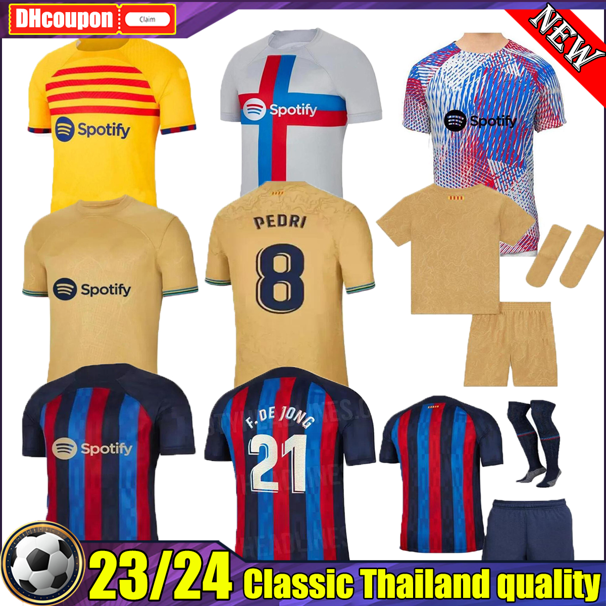 

LEWANDOWSKI 22 23 Barcelonas PEDRI soccer jerseys top ANSU FATI O. DEMBELE R. ARAUJO MEMPHIS 2022 2023 Supercup final fourth Shirts GAVI ADAMA MEMPHIS men kids kit socks, 10
