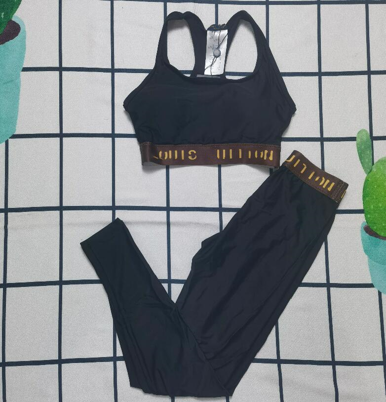 

23SS new Women' Tracksuits Yoga suit Casual fashion sexuality Swimwear Luxury sports 2 Piece Set designer Tracksuit F16, Black